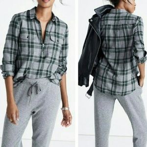 Madewell Flannel Zip-Front Shirt